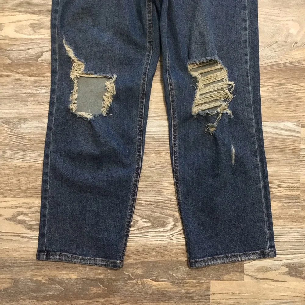 Wild Fable Highest Rise Straight Distressed Destructed Button Fly Jeans 4